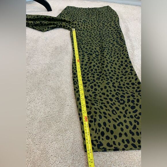 Zara khaki green black satin fluid leopard animal print pyjama pants Sz M NWT - Picture 12 of 13